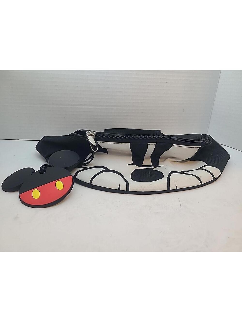 Disney Mickey Mouse Peeking Black White Adjust. Strap Fanny Pack W/ Disney Tag